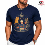 Cats Playing Poker T-Shirt Unisex Humorous Animal Lover Card Graphic Apparel