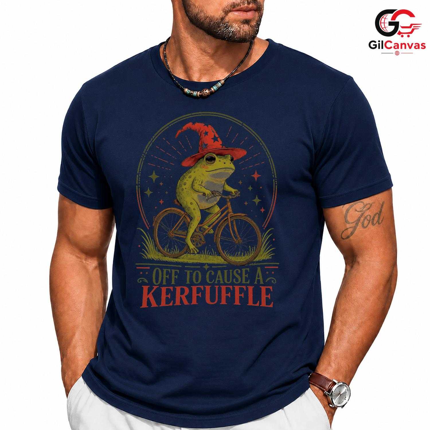 Cause A Kerfuffle Frog T-Shirt Unisex Fun Adventure Wear Humorous Graphic Shirt