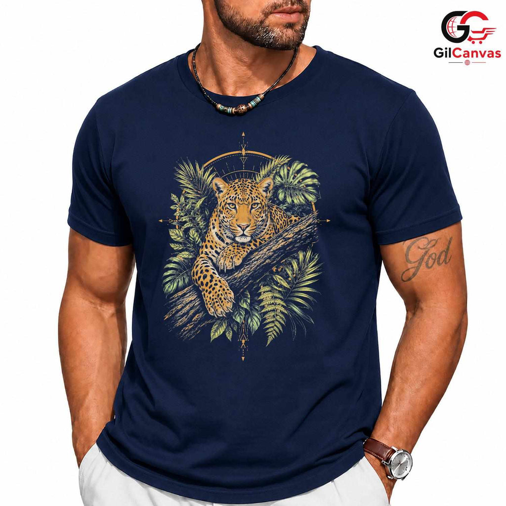 Cool Leopard Animal Lover T-Shirt Jungle Adventure Unisex Graphic Tee Gift
