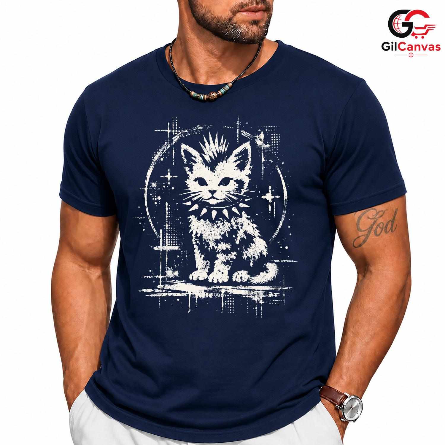 Festive Cute Cat T-Shirt Men Women Animal Lover Festival Casual Apparel Graphic