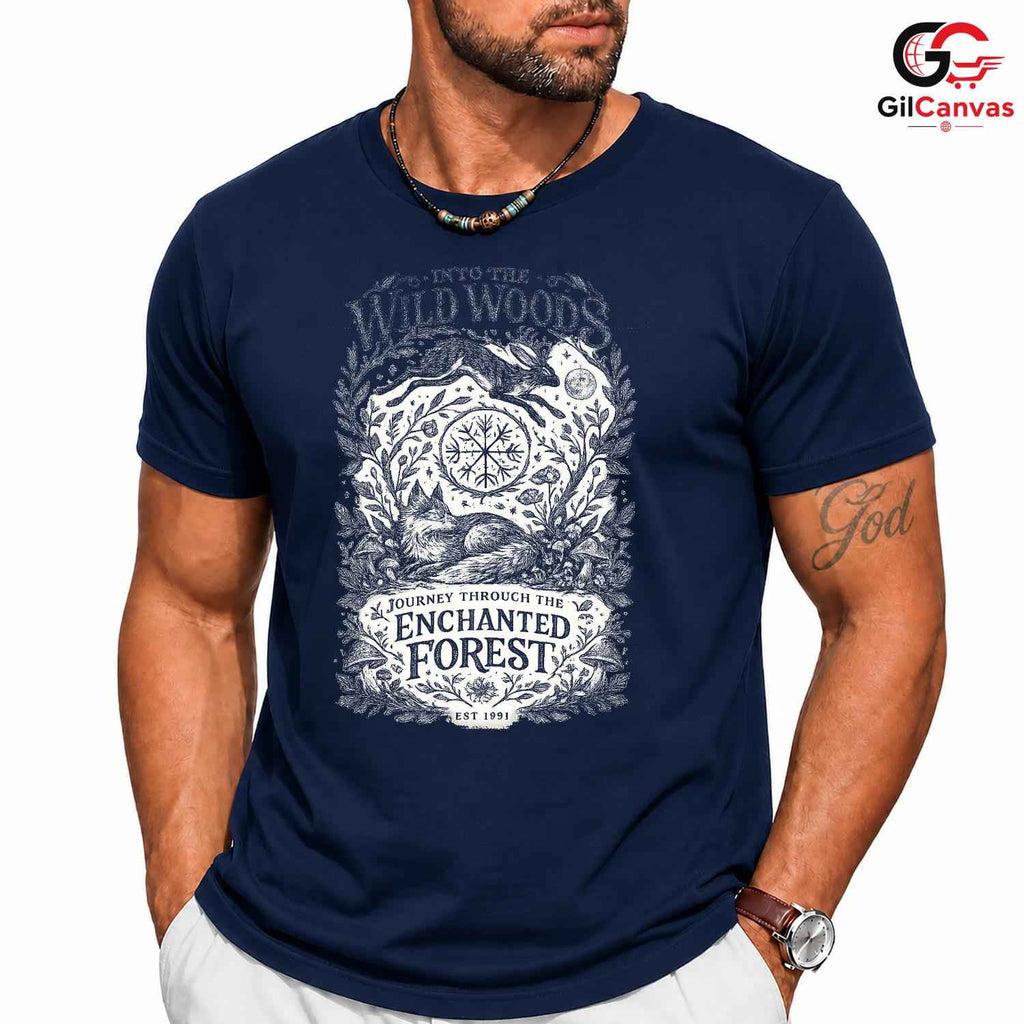 Forest Animal T-Shirt Men Women Outdoor Enthusiast Nature Graphic Apparel Tee