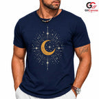 Golden Moon Astrology Tee Shirt Celestial Star Lover Unisex Graphic Apparel
