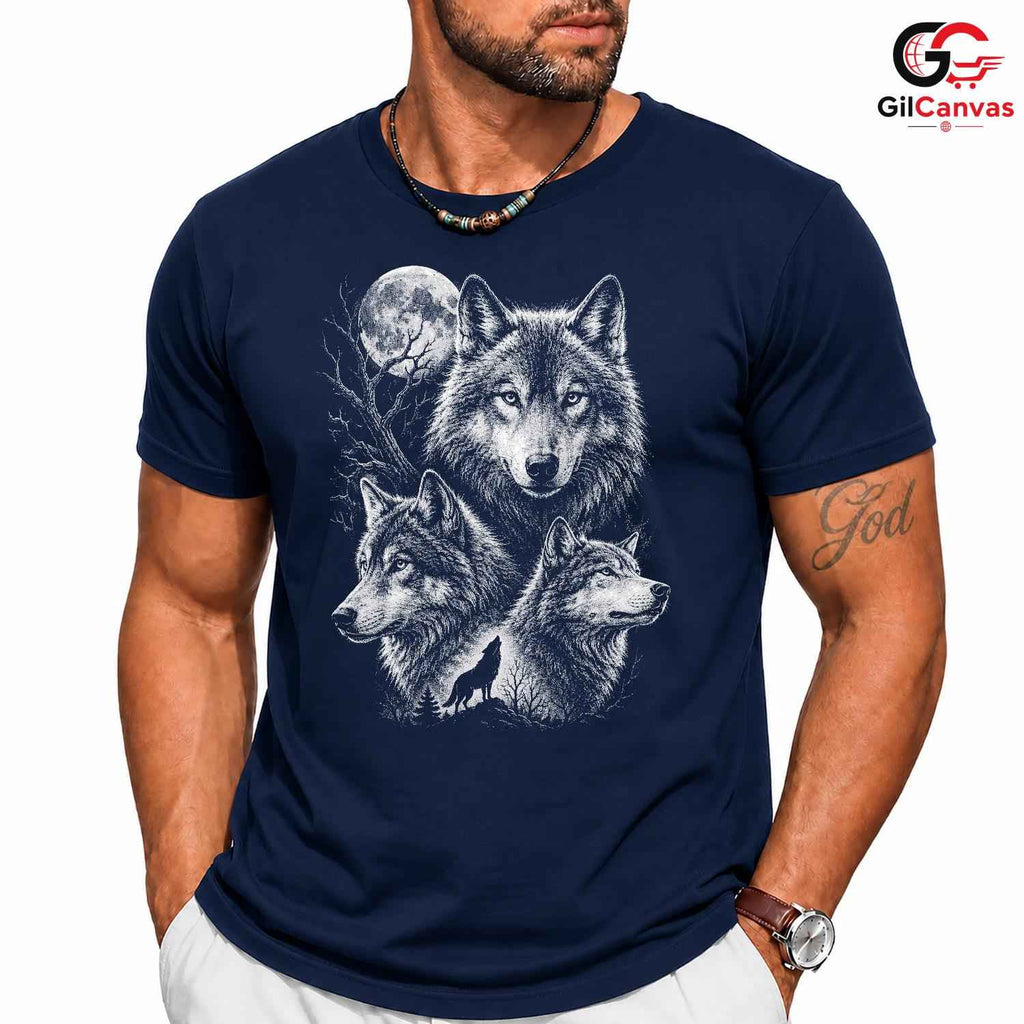 Halloween Wolf Graphic Tee Animal Nature Fan Perfect Gift Men Women Apparel
