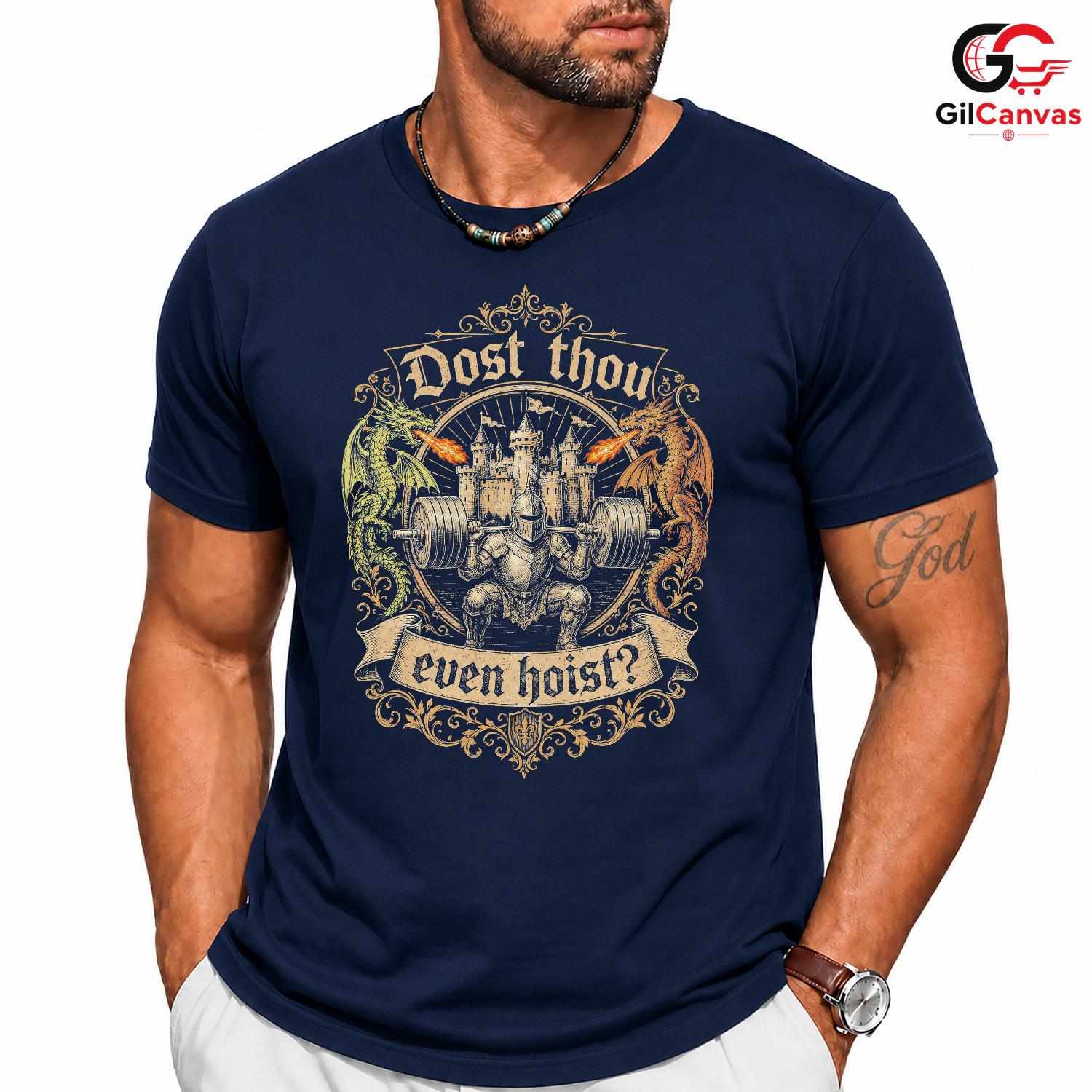 Hoist Gym Fitness T-Shirt Men Women Knight Weightlifting Fun Gift Graphic Tee