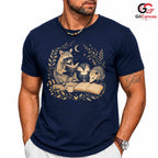 Reading Animals T-Shirt Unisex Book Lover Cute Raccoon Skunk Graphic Apparel