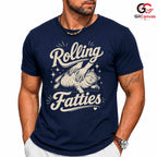 Rolling Fatties Funny Cat T-Shirt Feline Humor Pet Lover Unisex Graphic Tee