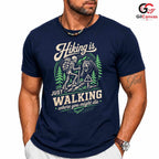 Skeleton Bear Hiking T-Shirt Men Women Outdoor Adventure Trail Hiker Graphic Shirt