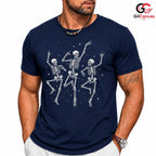 Skeleton Dance T-Shirt Halloween Party Wear Fun Casual Gift For Men Women Tee