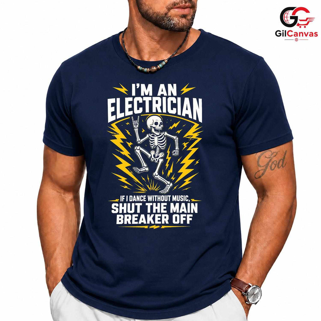 Spooky Electrician T-Shirt Unisex Fun Tradesman Gift Custom Graphic Halloween