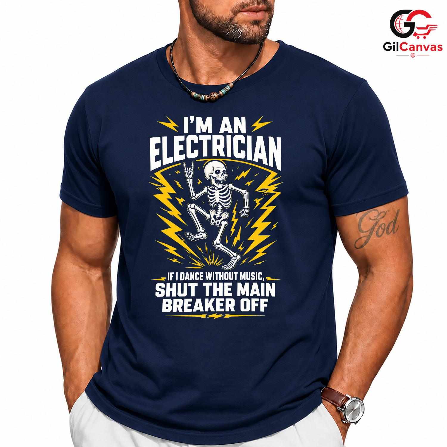 Spooky Electrician T-Shirt Unisex Fun Tradesman Gift Custom Graphic Halloween