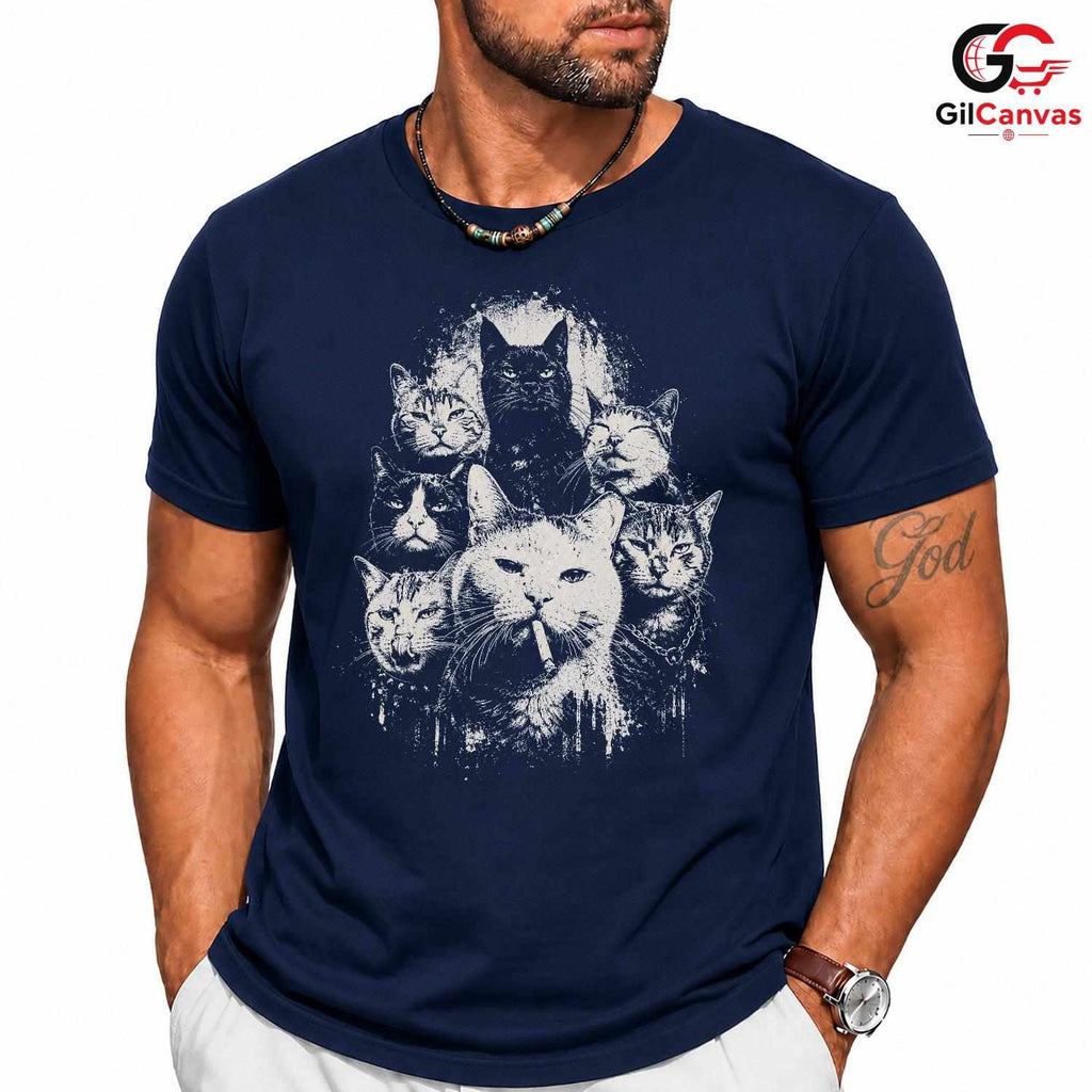 Stylish Cool Cat Graphic T-Shirt Feline Lover Event Unisex Casual Apparel