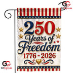 250 Years Of Freedom Garden Flag 1776-2026 Anniversary Patriotic Yard Banner