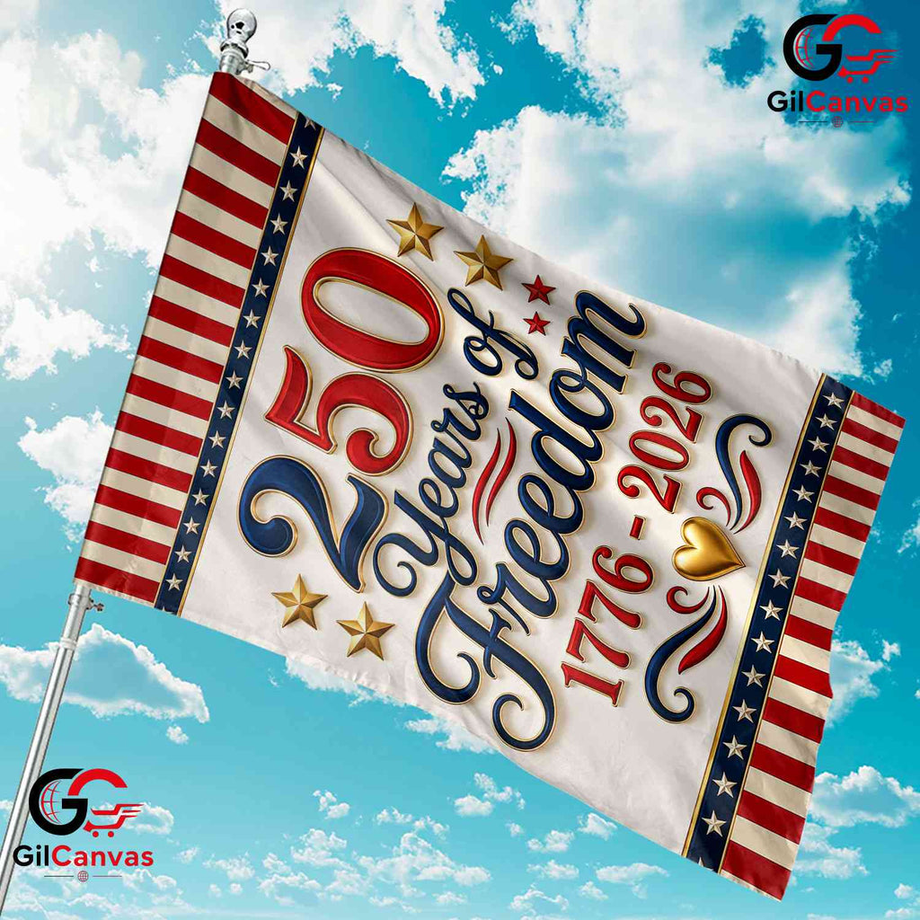 250 Years Of Freedom Garden Flag 1776-2026 Anniversary Patriotic Yard Banner