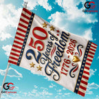 250 Years Of Freedom Garden Flag 1776-2026 Anniversary Patriotic Yard Banner