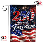 250 Years Of Freedom Garden Flag July 4th Fireworks Semiquincentennial Decor
