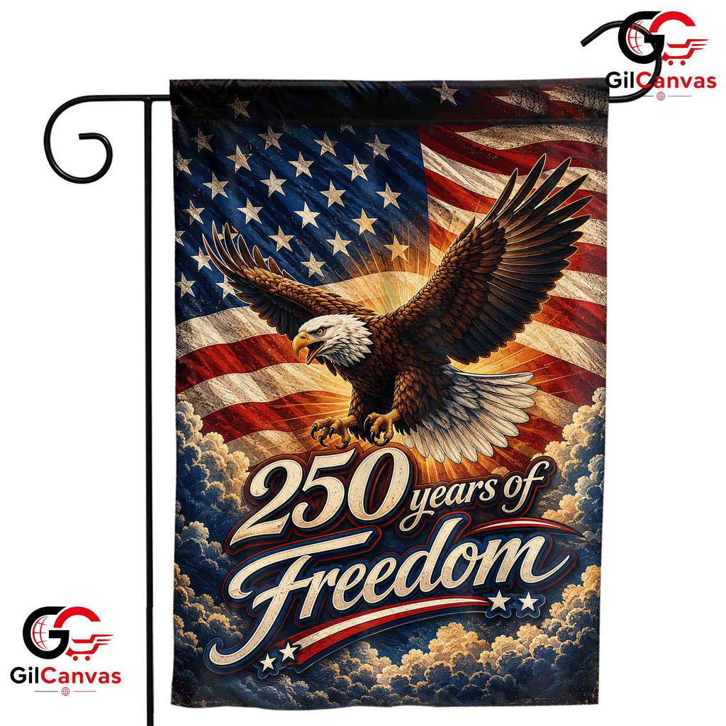 250 Years Of Freedom Garden Flag Rustic Patriotic Eagle Yard Banner Sign 2026