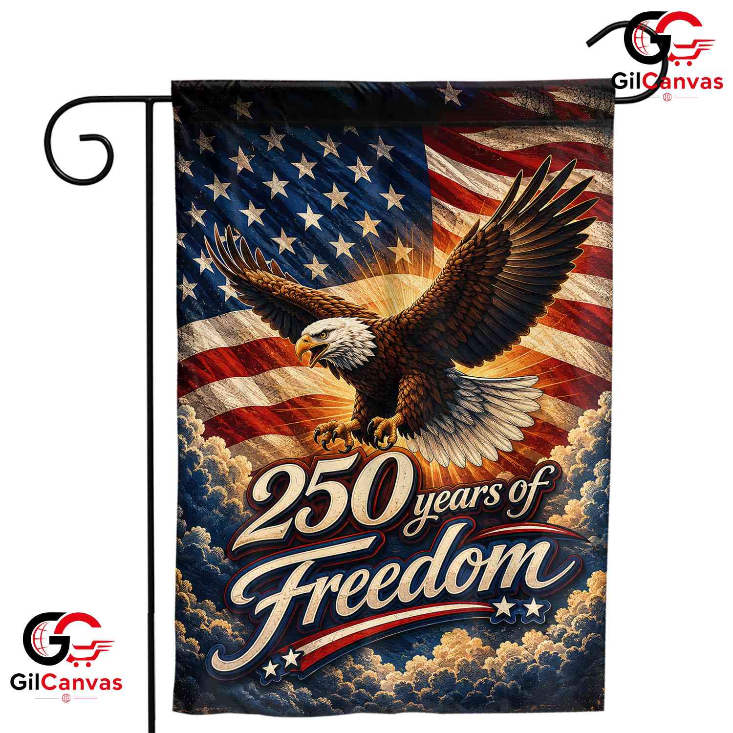 250 Years Of Freedom Garden Flag Rustic Patriotic Eagle Yard Banner Sign 2026