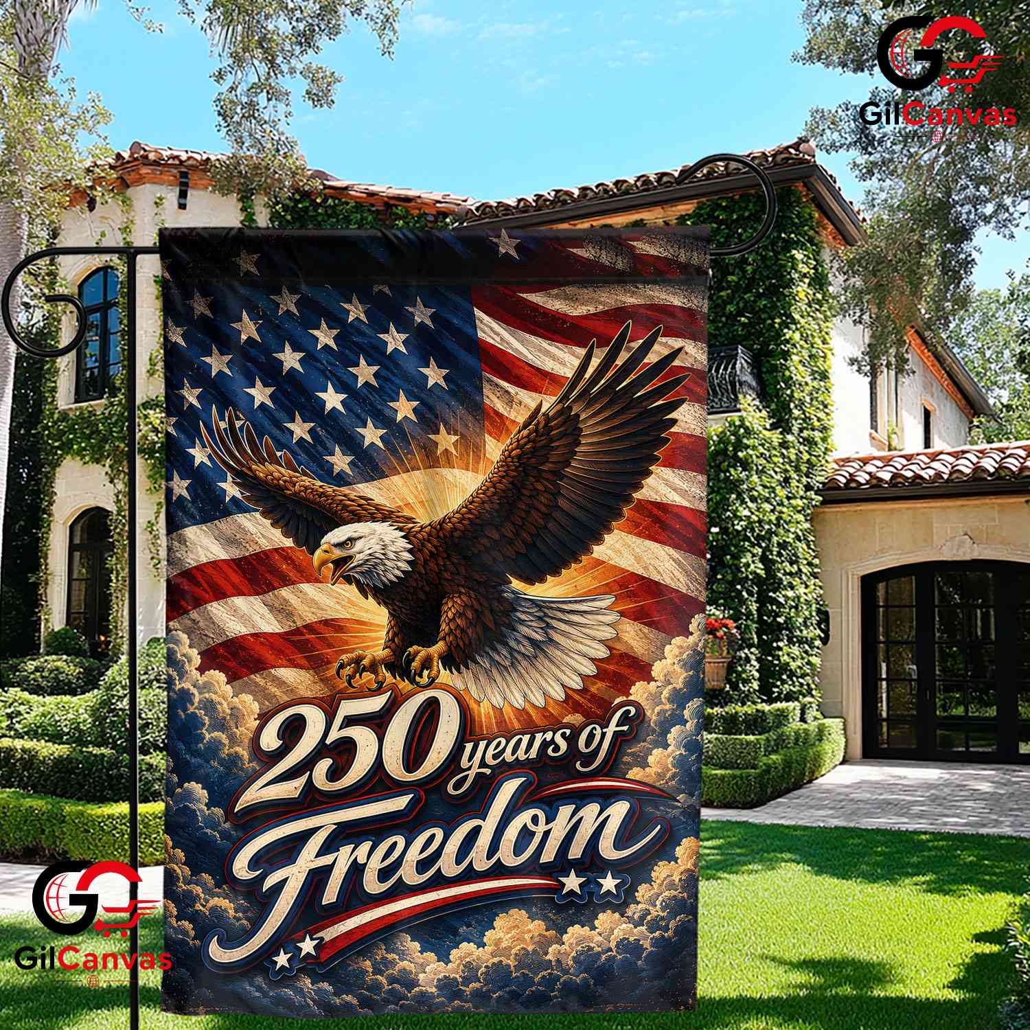 250 Years Of Freedom Garden Flag Rustic Patriotic Eagle Yard Banner Sign 2026
