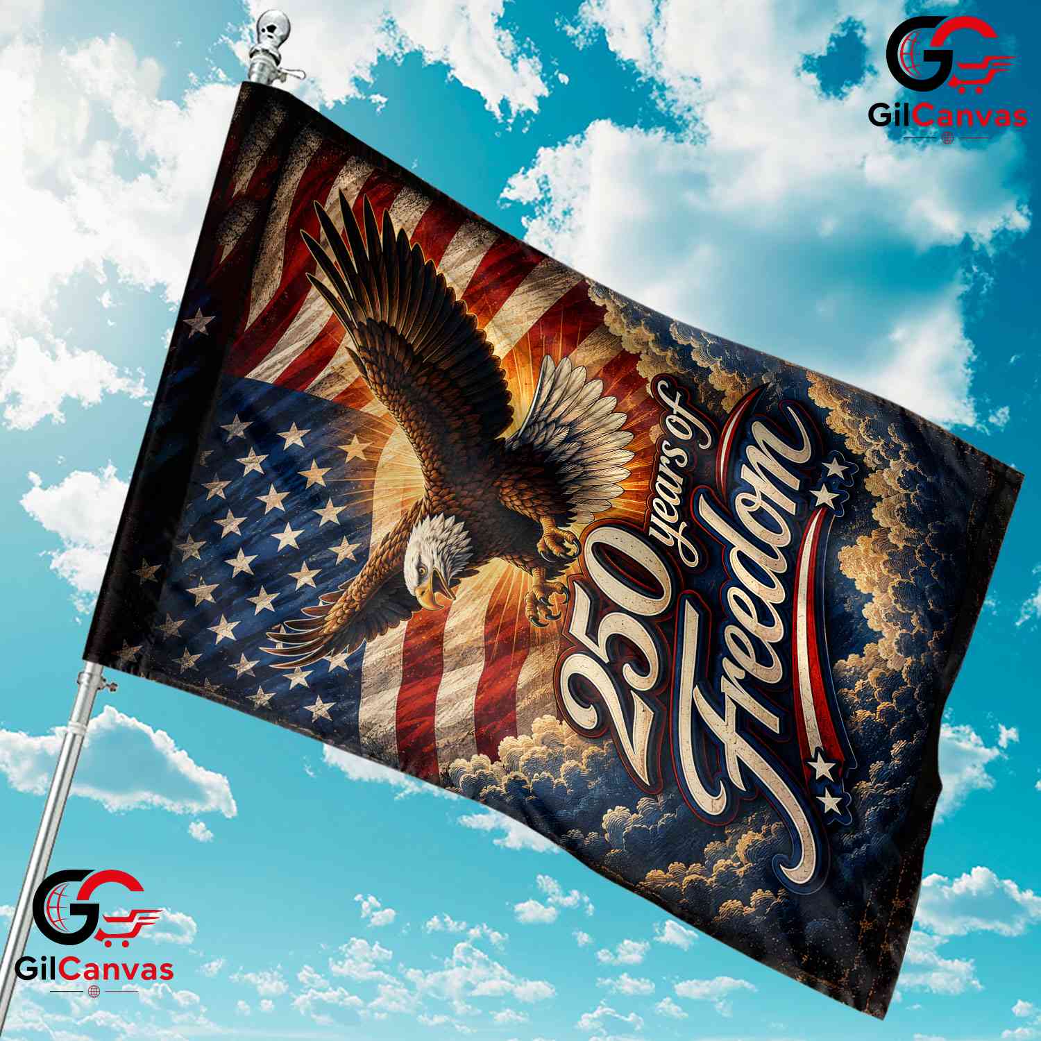 250 Years Of Freedom Garden Flag Rustic Patriotic Eagle Yard Banner Sign 2026