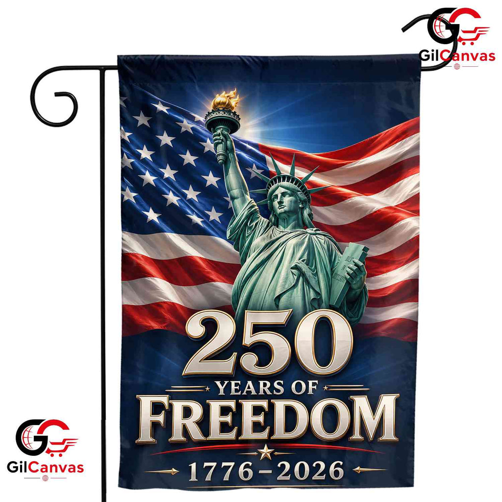 250 Years Of Freedom Garden Flag Statue Of Liberty 1776-2026 Yard Decor Banner