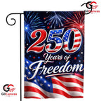 250 Years Of Freedom House Garden Flag July 4th Fireworks Semiquincentennial