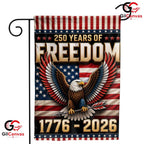 250 Years Of Freedom House Garden Flag Patriotic Eagle Yard Banner For 1776-2026