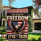 250 Years Of Freedom House Garden Flag Patriotic Eagle Yard Banner For 1776-2026