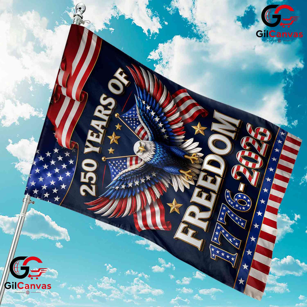 250 Years of Freedom American Eagle Yard Decor 1776-2026 Anniversary Garden Flag