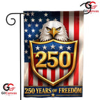 250 Years of Freedom Eagle Shield Patriotic American Sign Banner Garden Flag