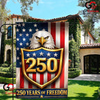250 Years of Freedom Eagle Shield Patriotic American Sign Banner Garden Flag