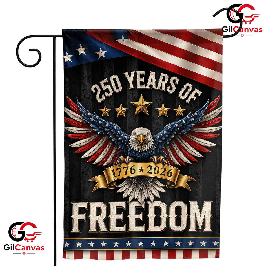 250 Years of Freedom Eagle Yard 1776-2026 Patriotic Bunting Decor Garden Flag