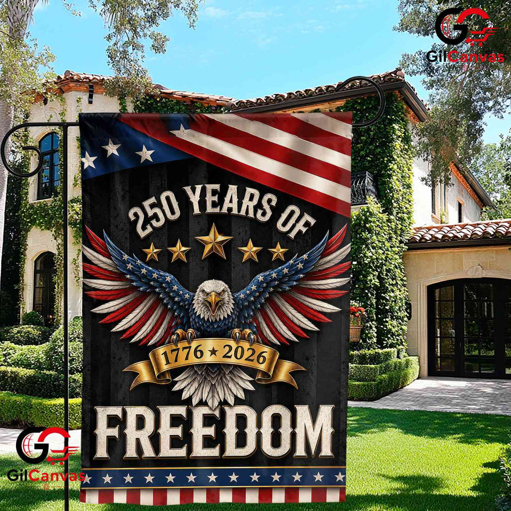 250 Years of Freedom Eagle Yard 1776-2026 Patriotic Bunting Decor Garden Flag