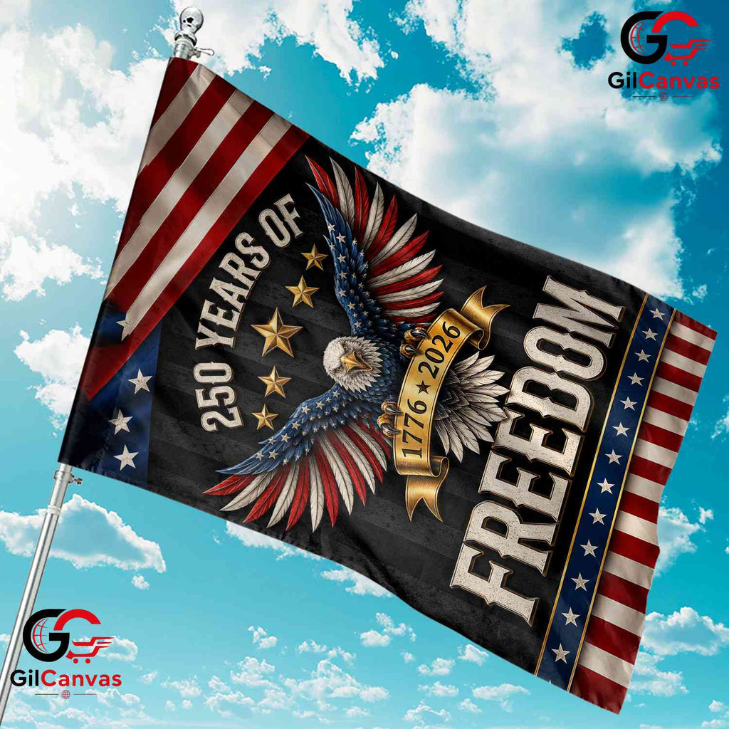 250 Years of Freedom Eagle Yard 1776-2026 Patriotic Bunting Decor Garden Flag