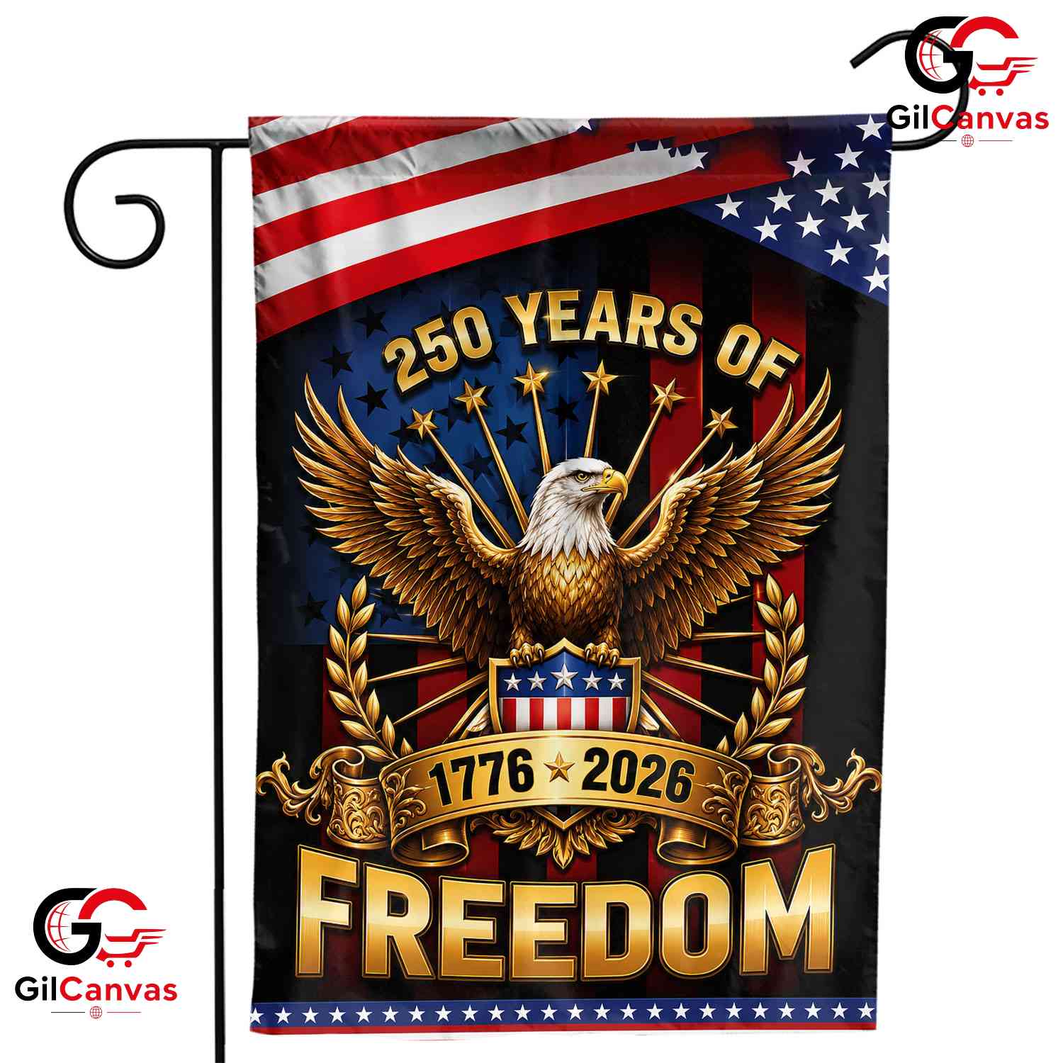 250 Years of Freedom Eagle Yard Patriotic American Eagle Garden Flag Banner