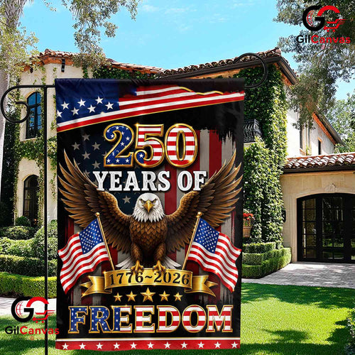 250 Years of Freedom Patriotic Eagle Garden Flag Banner 1776-2026 US Decor