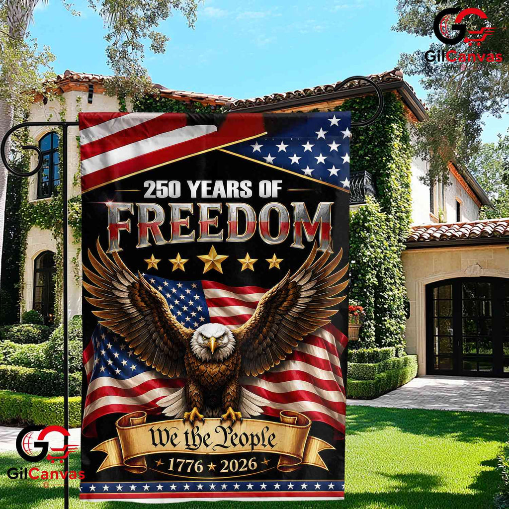 250 Years of Freedom We The People Patriotic Bald Eagle Yard Sign Garden Flag