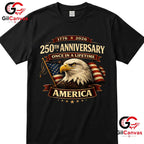 250th America Anniversary USA 250 Years Independence Unisex Adult Patriotic T-Shirt