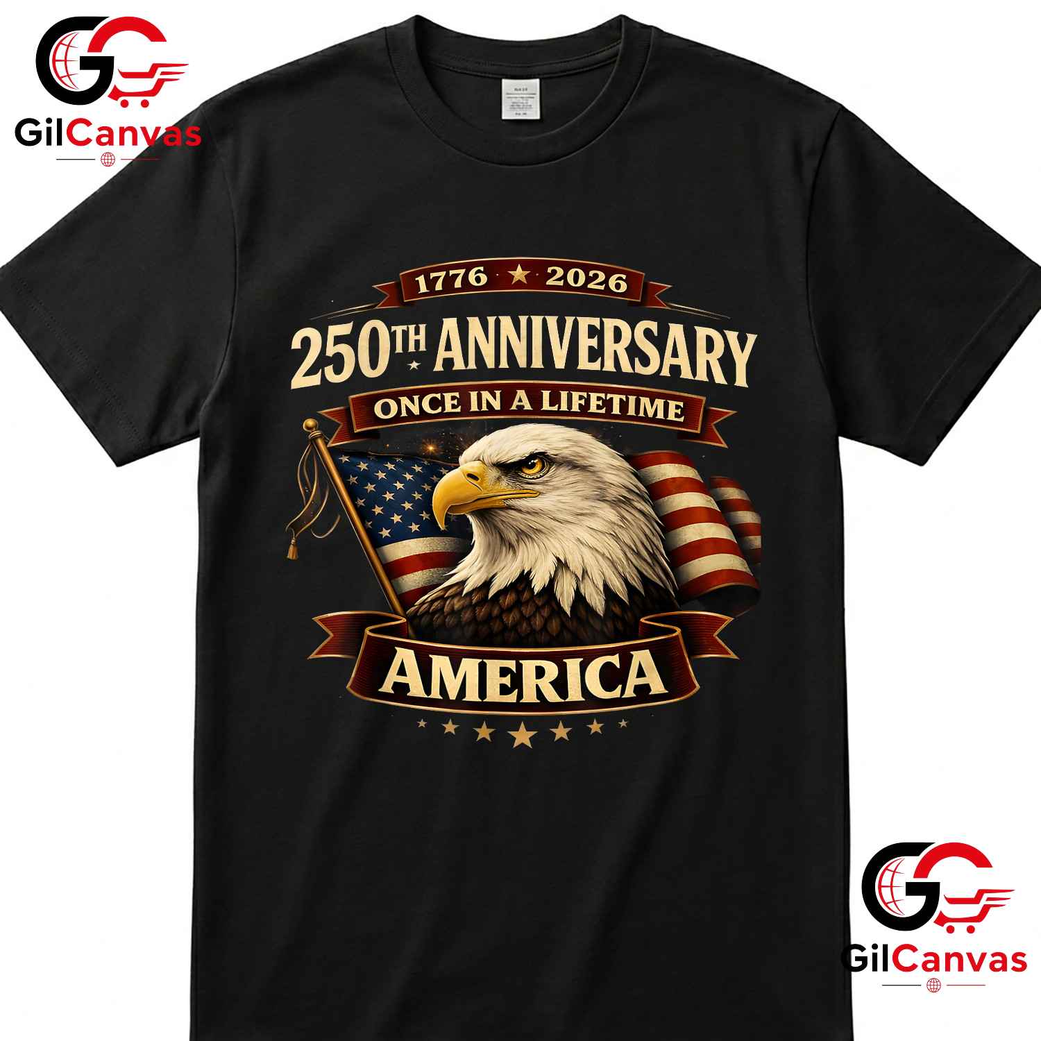 250th America Anniversary USA 250 Years Independence Unisex Adult Patriotic T-Shirt