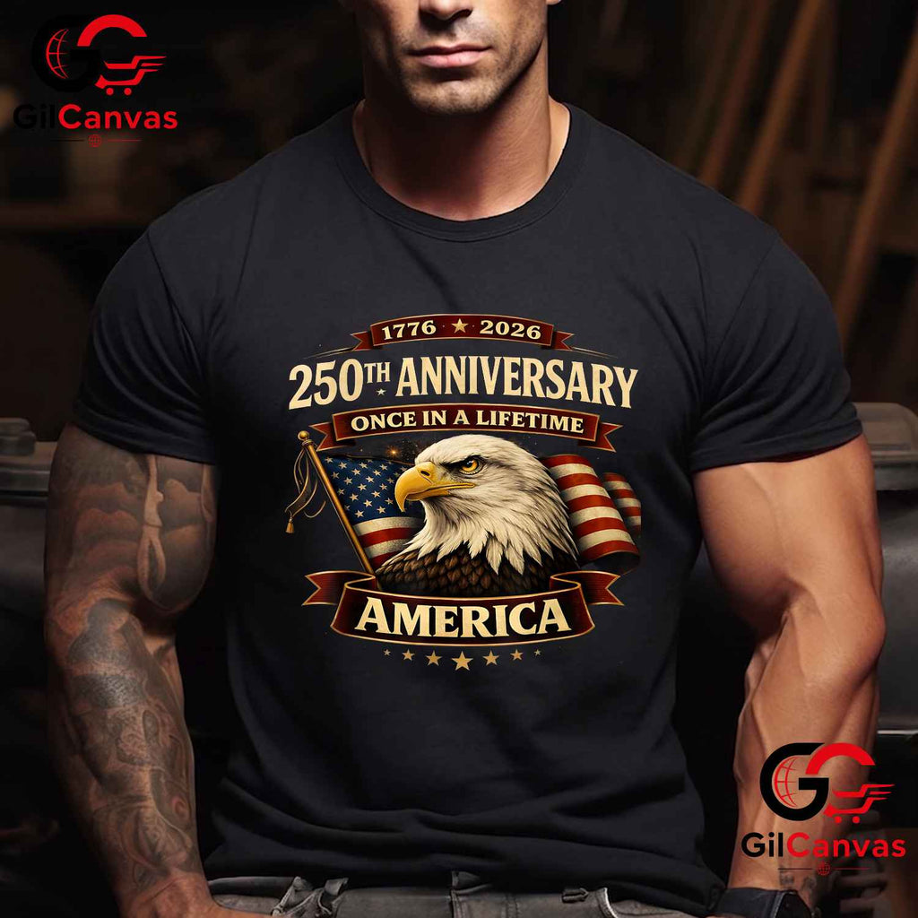 250th America Anniversary USA 250 Years Independence Unisex Adult Patriotic T-Shirt