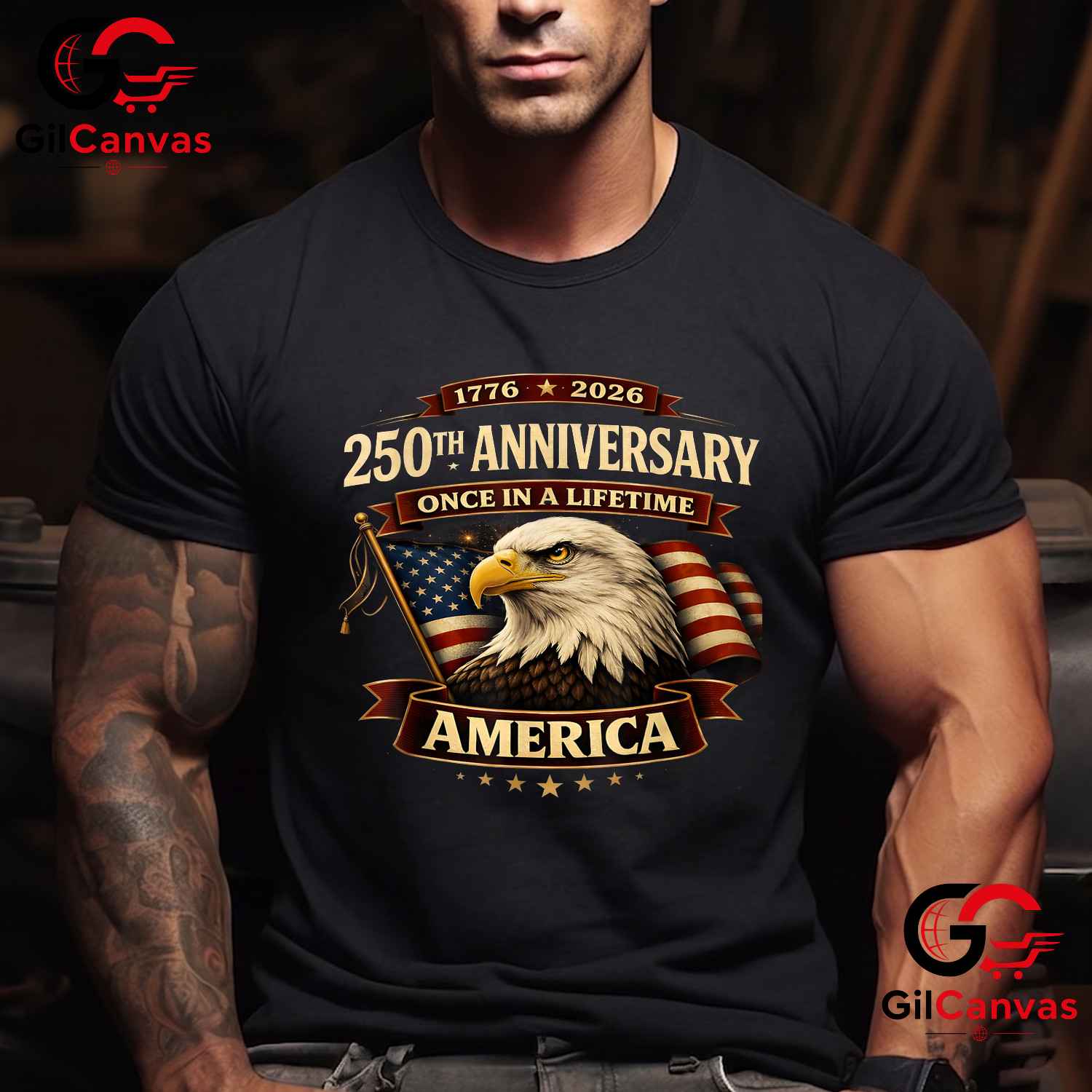 250th America Anniversary USA 250 Years Independence Unisex Adult Patriotic T-Shirt