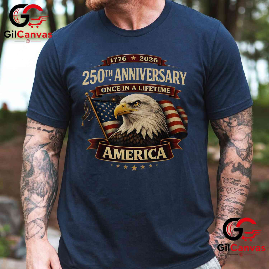 250th America Anniversary USA 250 Years Independence Unisex Adult Patriotic T-Shirt