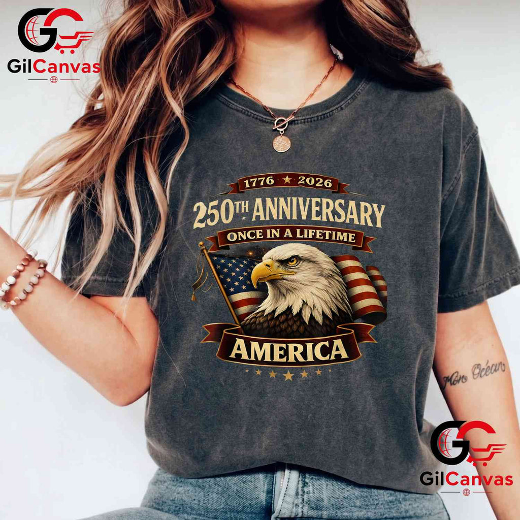 250th America Anniversary USA 250 Years Independence Unisex Adult Patriotic T-Shirt