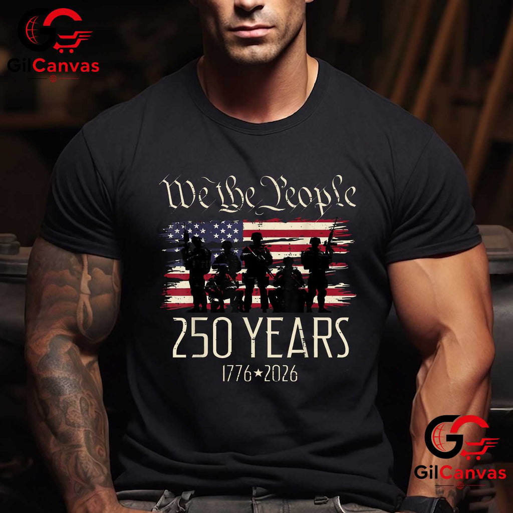 250th Anniversary American Birthday USA Flag 250 Years Unisex American Gift T-Shirt