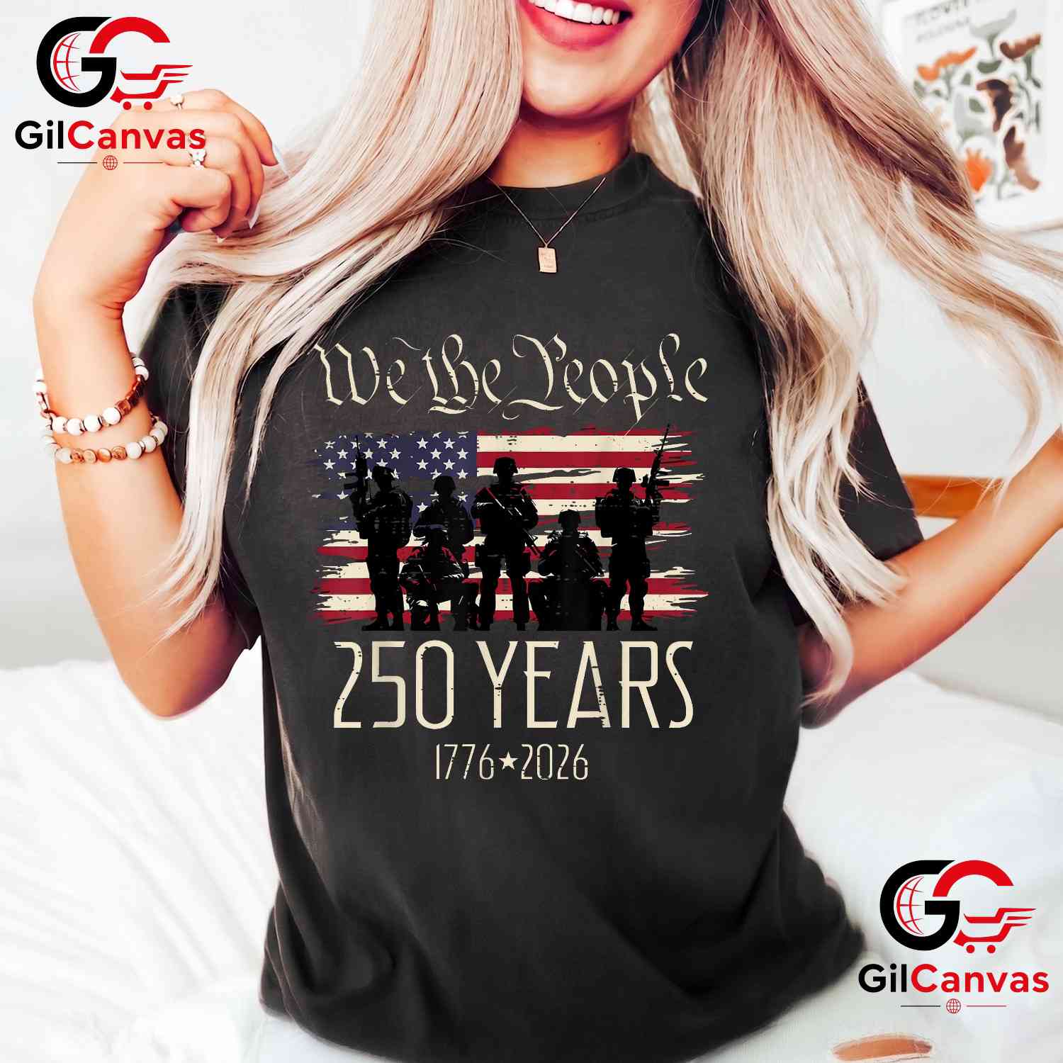 250th Anniversary American Birthday USA Flag 250 Years Unisex American Gift T-Shirt