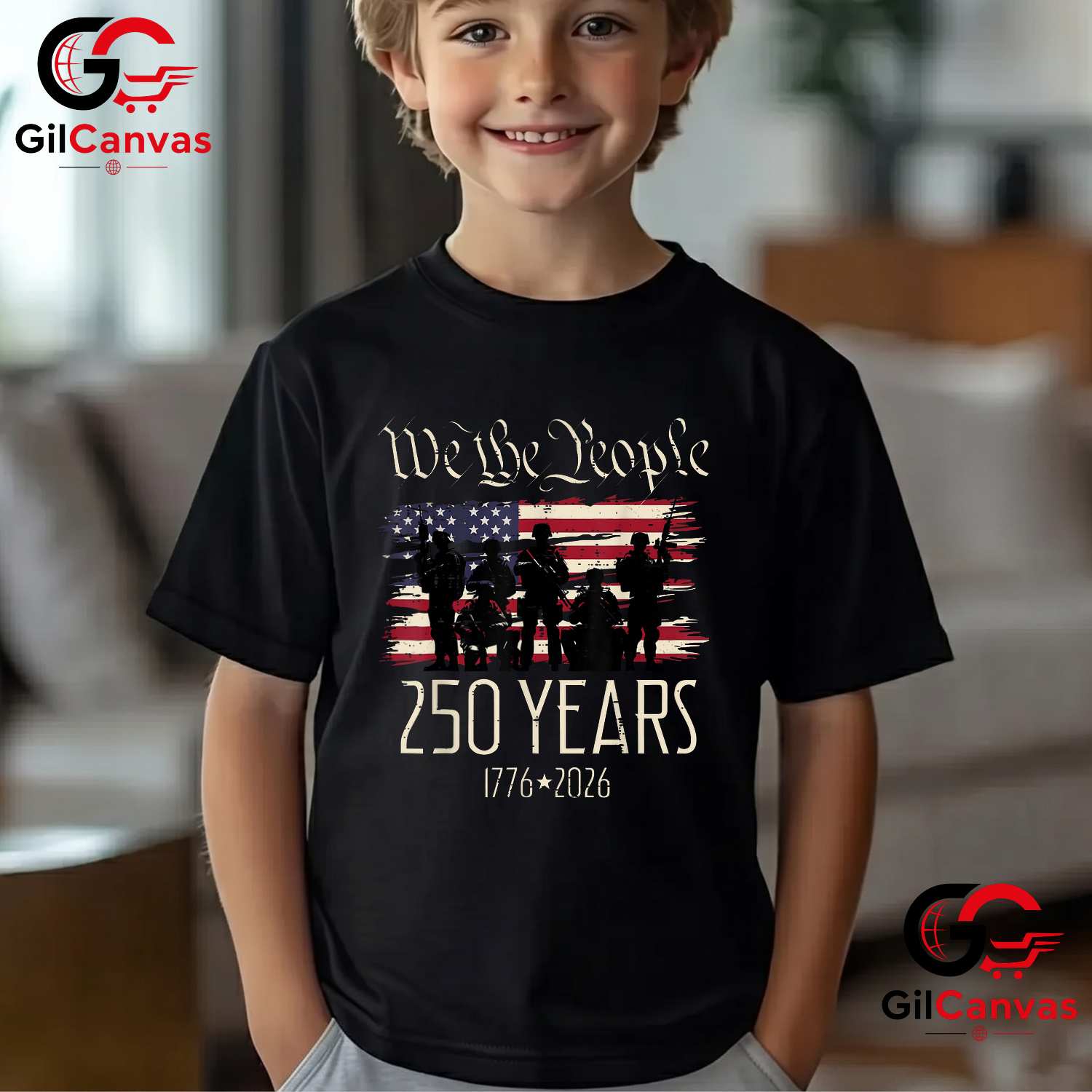 250th Anniversary American Birthday USA Flag 250 Years Unisex American Gift T-Shirt