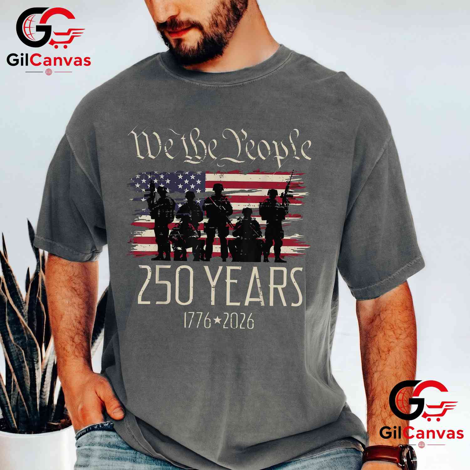 250th Anniversary American Birthday USA Flag 250 Years Unisex American Gift T-Shirt