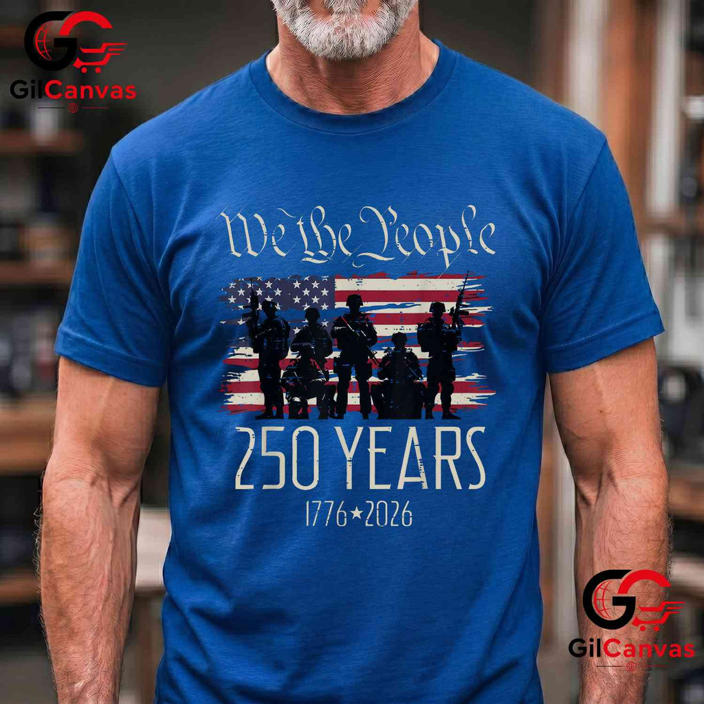 250th Anniversary American Birthday USA Flag 250 Years Unisex American Gift T-Shirt