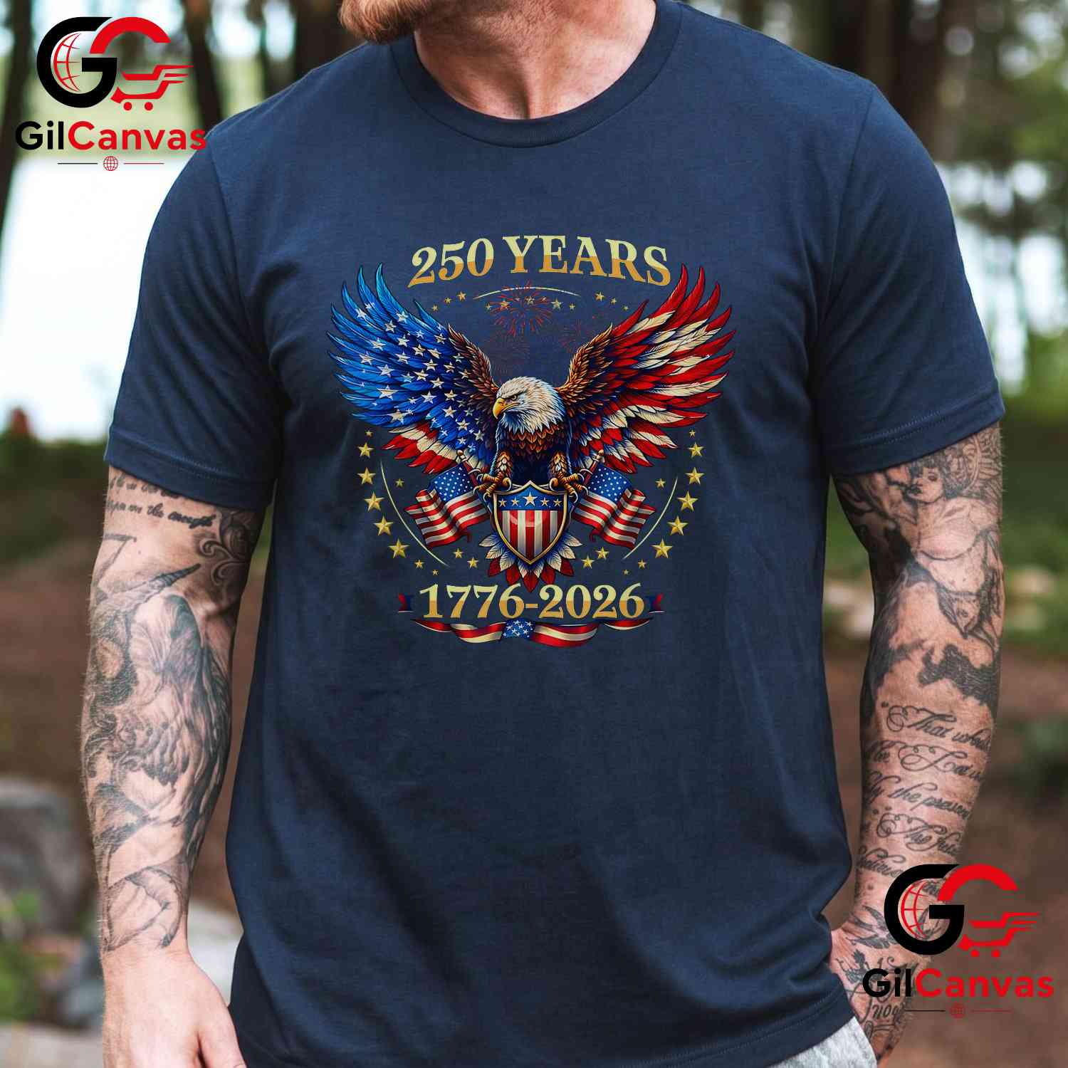 4th July Independence Day USA 250 Years Anniversary Unisex American Gift T-Shirt
