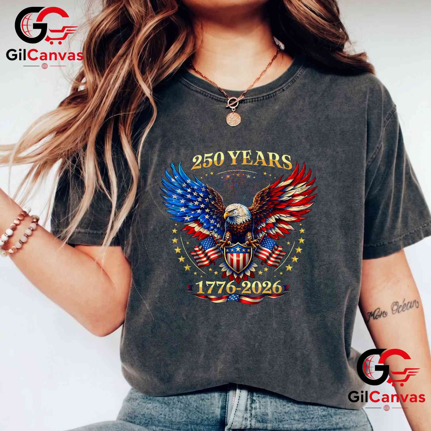 4th July Independence Day USA 250 Years Anniversary Unisex American Gift T-Shirt