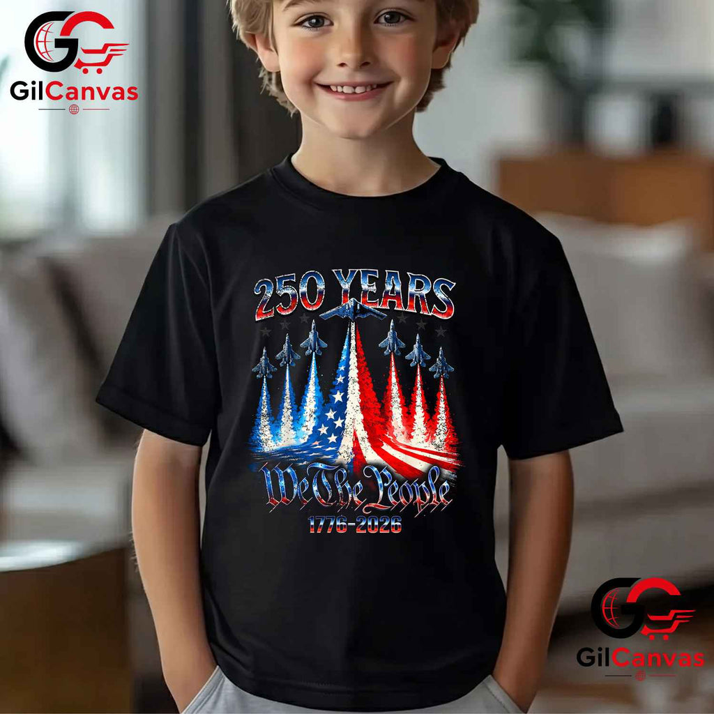 4th of July 250th Anniversary USA Flag America 250 Years Unisex USA Flag Graphic T-Shirt